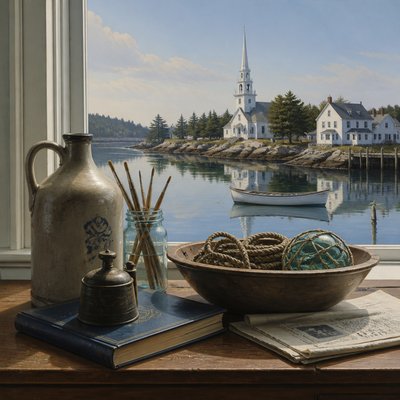 still life with everyday objects — New England Maritime Art Style