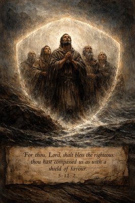 “For thou, Lord, shalt bless the righteous: thou hast compassed us as with a shield of favour.” (Psalms 5:12, Brenton)
