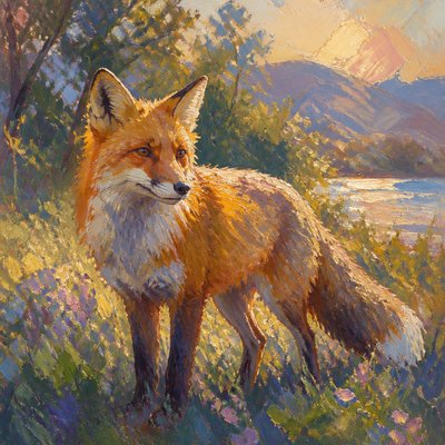 animal standing in natural pose — Impressionist Nature Art