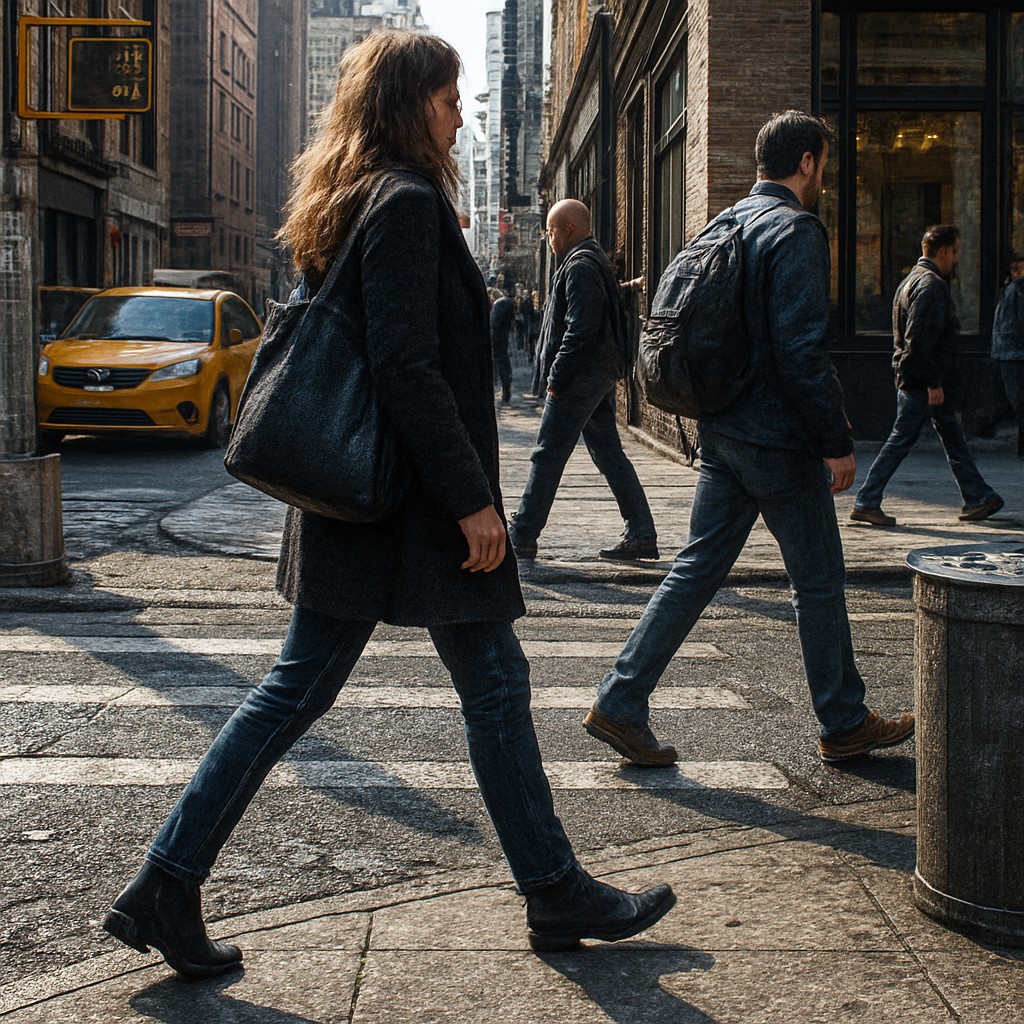 urban street with city activity