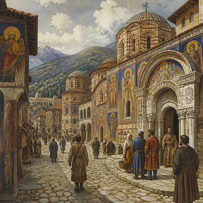 urban street with city activity