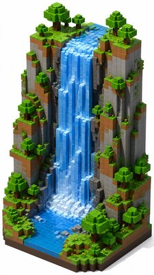towering waterfall cascading down a cliff