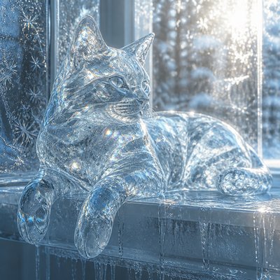 a cat lounging in a sunlit window