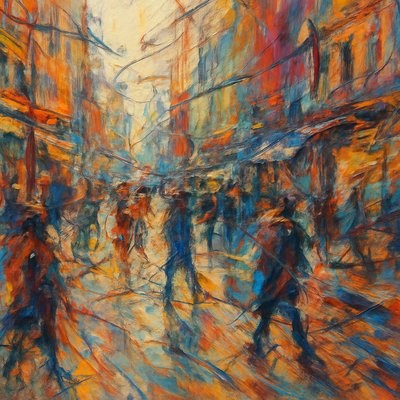 urban street with city activity