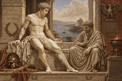 a statue of a man sitting next to a statue of a man