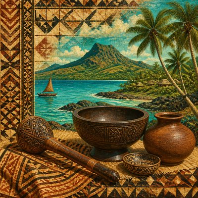 wide landscape with natural scenery — Fijian Art Style