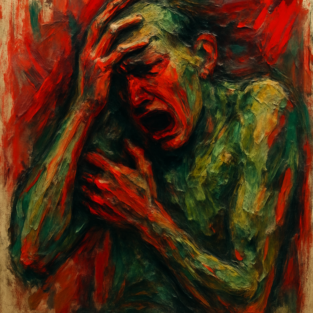 Figure experiencing grief