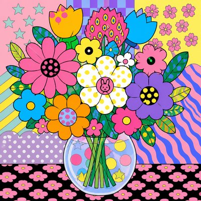 bouquet of flowers in a glass vase