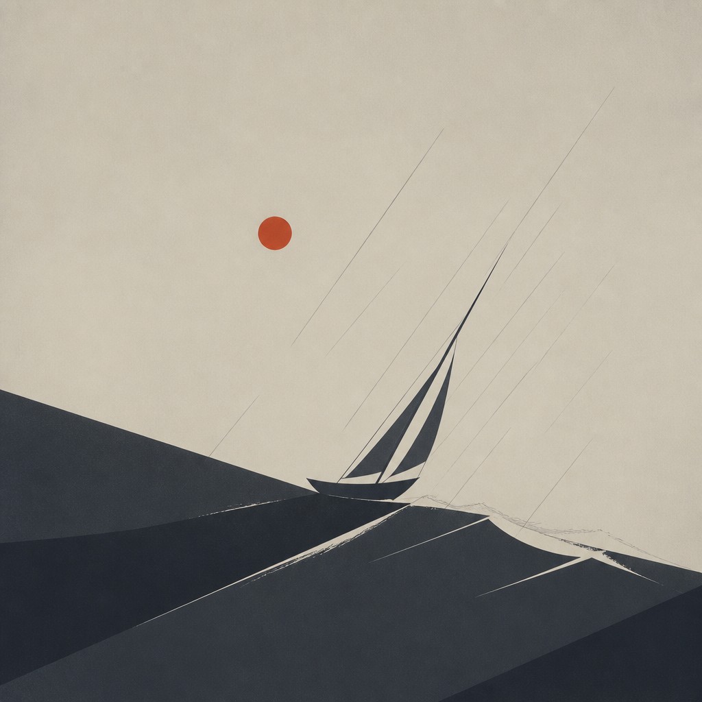 sailing ship on a stormy sea