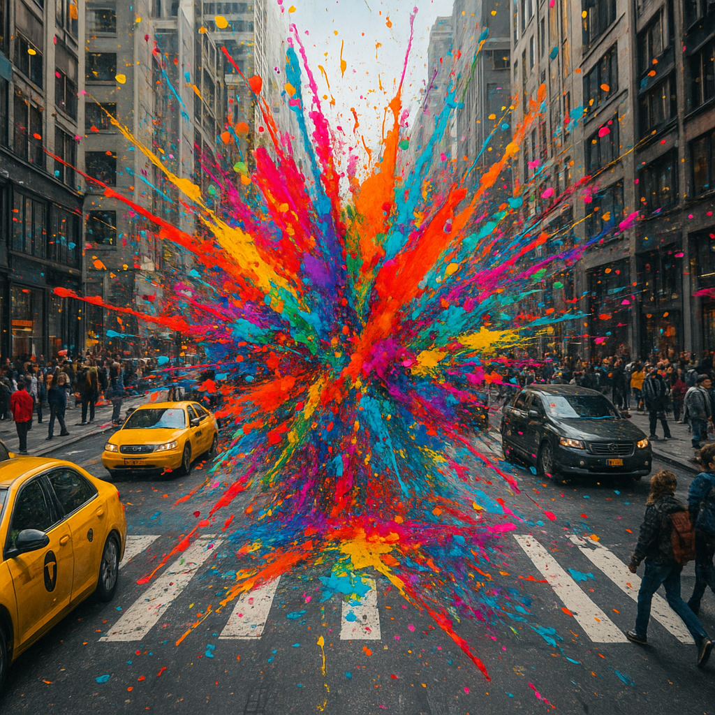 Busy urban city street