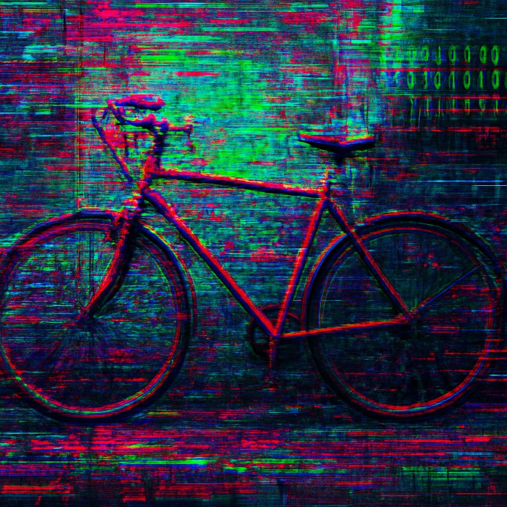 bicyle resting against a wall