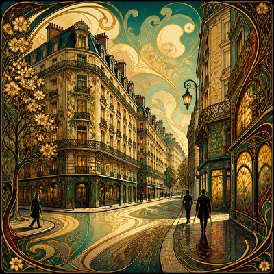 Art Nouveau Architecture Art Style Transfer Example