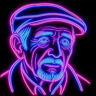close-up portrait of an elderly person with expressive weathered features