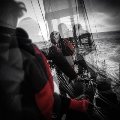 sailing ship on a stormy sea