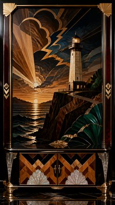 a lone lighthouse on a cliff at dusk under a dramatic sky, no text or lettering