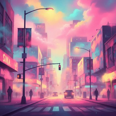 Busy urban city street