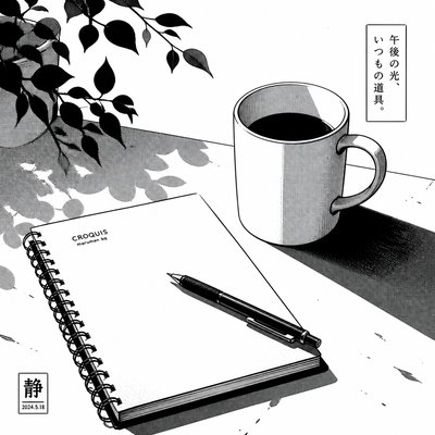 still life with everyday objects — Manga Art Style