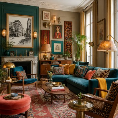 Eclectic Interior Design Style Transfer Example