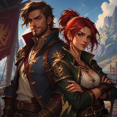 portrait of two people together