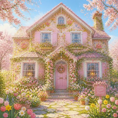house with front view — Bloomcore Aesthetic