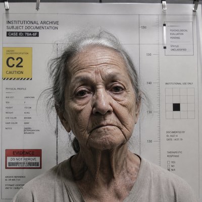 close-up portrait of an elderly person with expressive weathered features