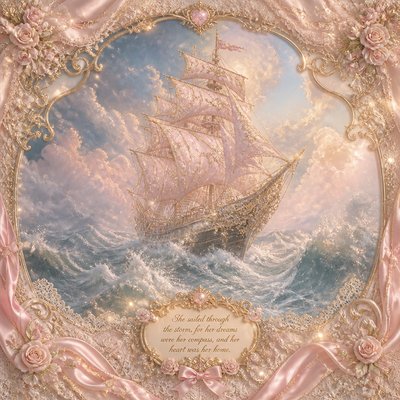 sailing ship on a stormy sea