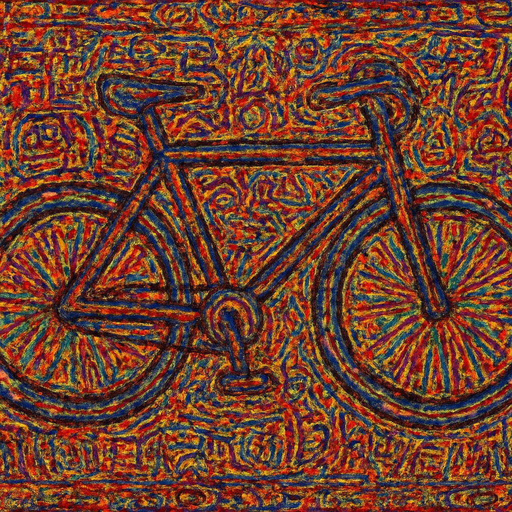 bicyle resting against a wall