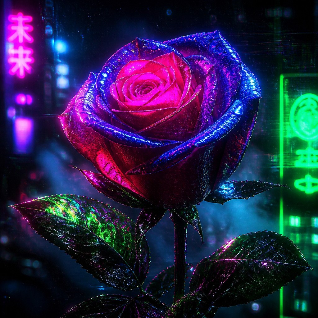 a single blooming rose with dew drops, close up