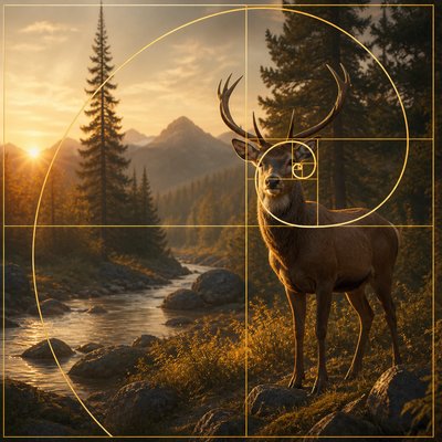 animal standing in natural pose — Golden Ratio Art Style