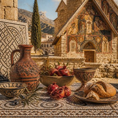 still life with everyday objects — Cypriot Art Style