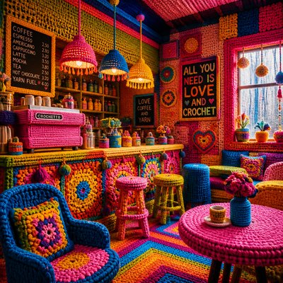 cozy cafe interior with warm lighting