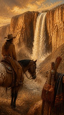towering waterfall cascading down a cliff
