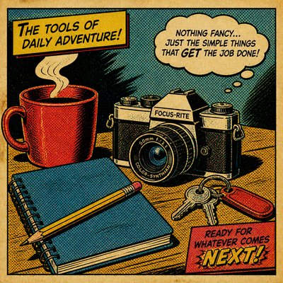 still life with everyday objects — Retro Comic Art