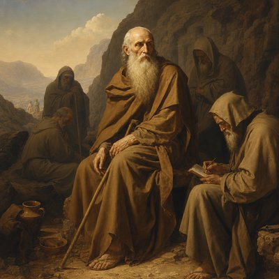 Saint Anthony of the desert with other desert monks