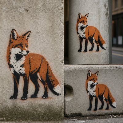 animal standing in natural pose — Stencil Art Style