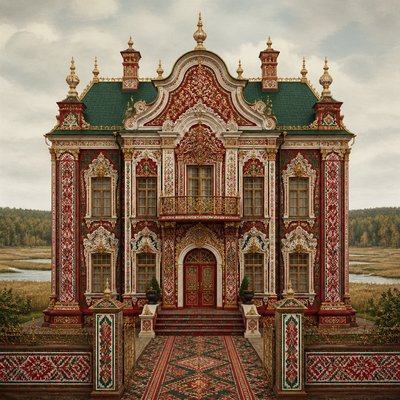 house with front view — Belarusian Art Style