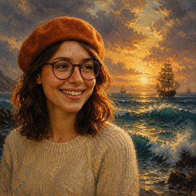 Seascape Painting Style Style Transfer Example