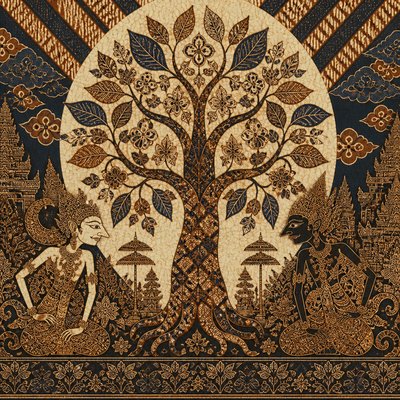a tree in nature — Indonesian Art Style