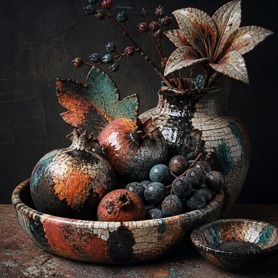 Japanese Raku Ceramic Art Style 3