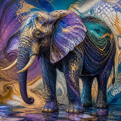 animal standing in natural pose — Fluid Abstract Art Style