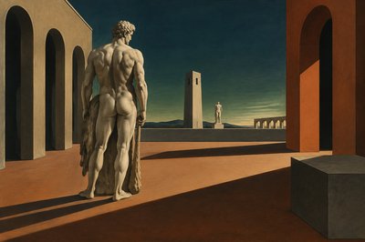 back side view of greek ignudi Hercules 