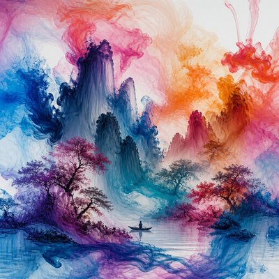 wide landscape with natural scenery — Ink in Water