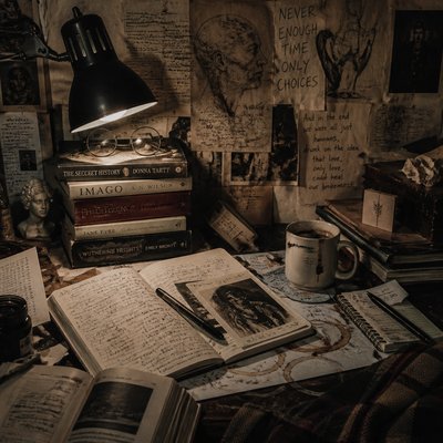 still life with everyday objects — Chaotic Academia Aesthetic