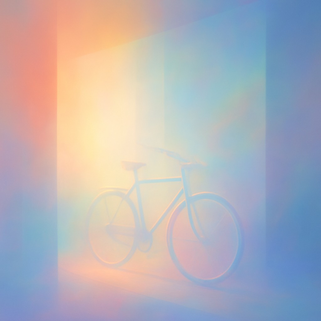 bicyle resting against a wall