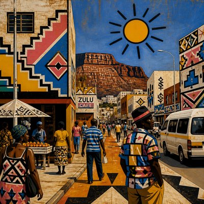 urban street with city activity