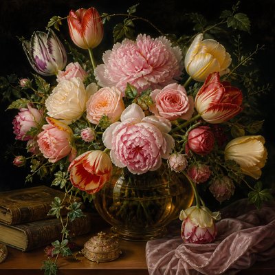 still life with everyday objects — Flower Painting Art Style