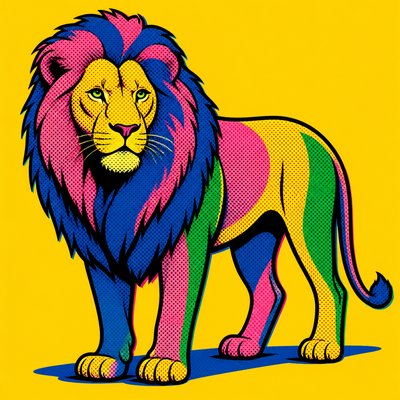 animal standing in natural pose — Pop Art Portrait Style