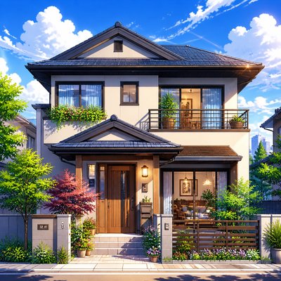 house with front view — Anime Art Style