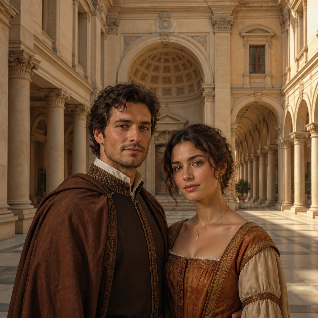 portrait of two people together — Renaissance Architecture