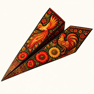 a paper plane, clean minimal composition on a plain background, no text